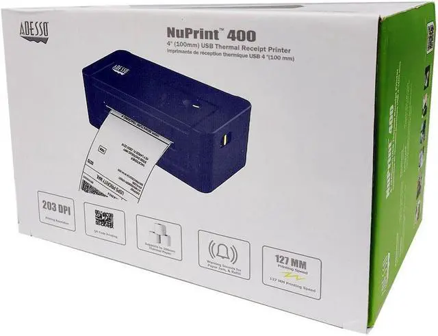 Alt view image 12 of 16 - Adesso NuPrint NuPrint 400 Direct Thermal Printer Monochrome