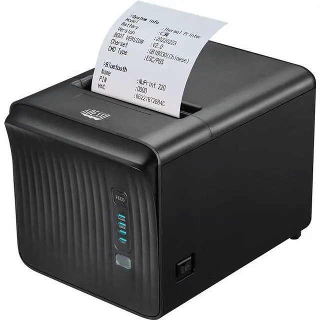 Alt view image 9 of 16 - Adesso NuPrint 330 Desktop Direct Thermal Receipt Printer Monochrome Black