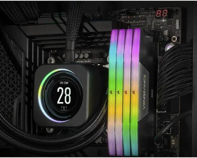 Alt view image 3 of 14 - Corsair Vengeance RGB 64GB (2x32GB) DDR5 DRAM 6400MT/s C32 Memory Kit - Black - For Desktop PC, Motherboard - 64 GB (2 x 32GB) - DDR5-6400/PC5-51200 DDR4 SDRAM - 6400 MHz - CL32 - 1.40 V - Unbuffered