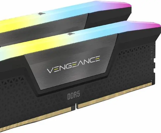 Alt view image 7 of 14 - Corsair Vengeance RGB 64GB (2x32GB) DDR5 DRAM 6400MT/s C32 Memory Kit - Black - For Desktop PC, Motherboard - 64 GB (2 x 32GB) - DDR5-6400/PC5-51200 DDR4 SDRAM - 6400 MHz - CL32 - 1.40 V - Unbuffered
