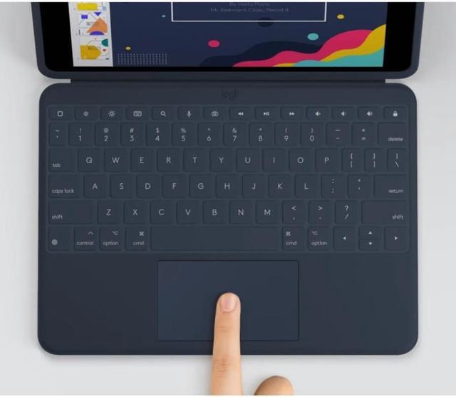 Alt view image 5 of 9 - Logitech Rugged Combo 3 Rugged Keyboard/Cover Case Apple iPad (8th Generation), iPad (7th Generation) Tablet - Blue - Pry Resistant, Drop Resistant, Scratch Resistant, Vibration Resistant, Dirt Resist