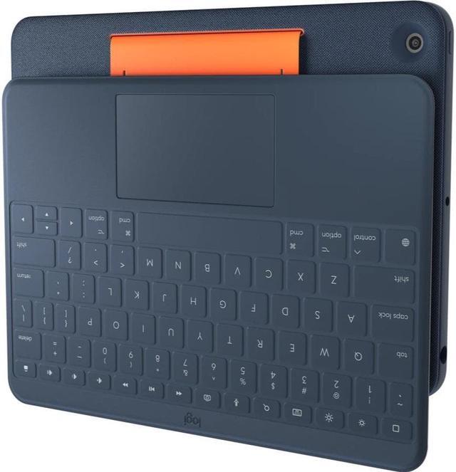 Alt view image 7 of 9 - Logitech Rugged Combo 3 Rugged Keyboard/Cover Case Apple iPad (8th Generation), iPad (7th Generation) Tablet - Blue - Pry Resistant, Drop Resistant, Scratch Resistant, Vibration Resistant, Dirt Resist