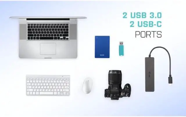 Alt view image 3 of 7 - i-tec USB-C Metal HUB 2x USB 3.0 + 2x USB-C - USB 3.1 Type C - Portable - 4 USB Port(s) - 2 USB 3.0 Port(s) - 2 USB 3.1 Port(s) - PC, Mac, Android, Linux, Chrome OS