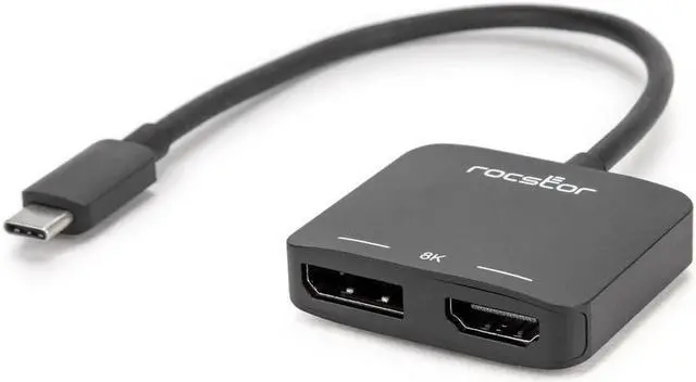 Alt view image 4 of 8 - Rocstor Premium USB C to HDMI 2.0 or DisplayPort 1.4a Adapter MST Mode Y10A268B1