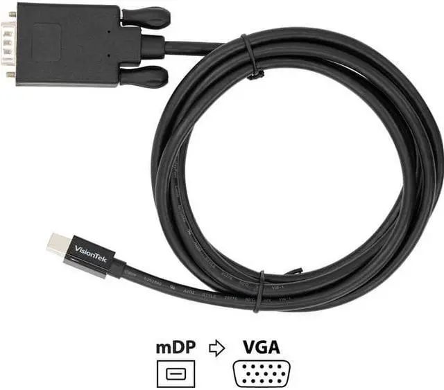 Alt view image 4 of 5 - VisionTek 901217 Mini DisplayPort to VGA 2 Meter Cable (M/M)