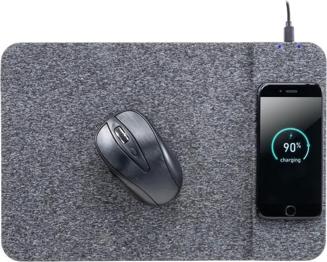 Alt view image 19 of 20 - Allsop Powertrack Wireless Charging Mouse Pad 13 x 8.75 Gray 32192