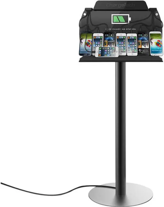 Alt view image 5 of 10 - CHARGETECH WALL MOUNT/TABLE TOP CHARGING STATION. INCL. 8 BRAIDED CABLES - 3 APP