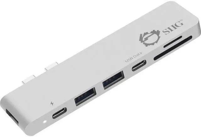 Alt view image 18 of 20 - SIIG Thunderbolt 3 USB-C Hub HDMI with Card Reader & PD Adapter - Silver