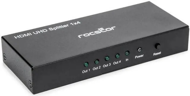 Alt view image 4 of 12 - Rocstor Premium 4 Port HDMI Splitter 4K / 60Hz Y10C294B1