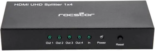 Alt view image 9 of 12 - Rocstor Premium 4 Port HDMI Splitter 4K / 60Hz Y10C294B1