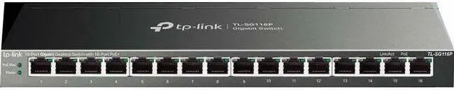 Alt view image 3 of 4 - TP-Link TL-SG116P | 16 Port Gigabit PoE Switch | 16 PoE+ Ports @120W | Plug & Play | Extend, Priority & Isolation Mode | PoE Auto Recovery | Fanless | QoS & IGMP Snooping | Limited Lifetime Protection