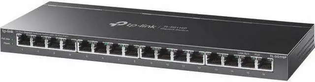 Alt view image 4 of 4 - TP-Link TL-SG116P | 16 Port Gigabit PoE Switch | 16 PoE+ Ports @120W | Plug & Play | Extend, Priority & Isolation Mode | PoE Auto Recovery | Fanless | QoS & IGMP Snooping | Limited Lifetime Protection