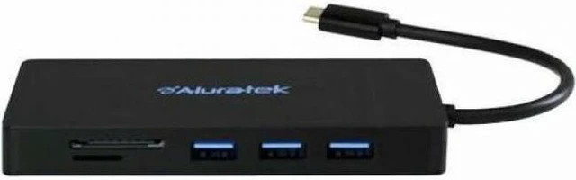 Main image of Aluratek USB Type-C 100W PD Multimedia Hub and Card Reader with HDMI/VGA - for Hard Drive/Monitor/TV/Projector - Memory Card Reader - microSD, SD - USB Type C - 4K, Full HD - 3840 x 2160, 1920 x 1080
