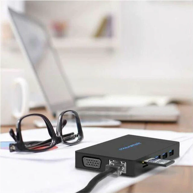 Alt view image 7 of 8 - Aluratek USB Type-C 100W PD Multimedia Hub and Card Reader with HDMI/VGA - for Hard Drive/Monitor/TV/Projector - Memory Card Reader - microSD, SD - USB Type C - 4K, Full HD - 3840 x 2160, 1920 x 1080