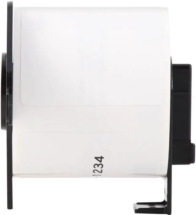 Alt view image 16 of 19 - Brother DK-1234 Adhesive Name Badge Paper Labels 3-4/10" x 2-3/10" Black on White 260 Labels/Roll 3 Rolls/Box (DK-12343PK)