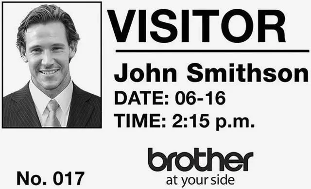 Alt view image 17 of 19 - Brother DK-1234 Adhesive Name Badge Paper Labels 3-4/10" x 2-3/10" Black on White 260 Labels/Roll 3 Rolls/Box (DK-12343PK)