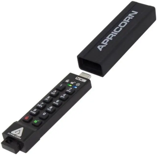 Alt view image 8 of 17 - Apricorn Aegis Secure Key 3 NXC 32GB 256-bit Encrypted FIPS 140-2 Level 3 Validated Secure USB 3.0 Type C Flash Drive, ASK3-NXC-32GB, Black