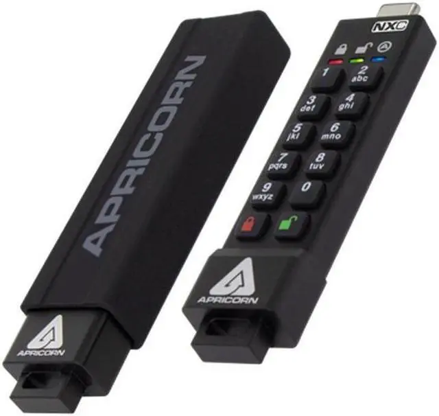 Alt view image 4 of 17 - Apricorn Aegis Secure Key 3 NXC 32GB 256-bit Encrypted FIPS 140-2 Level 3 Validated Secure USB 3.0 Type C Flash Drive, ASK3-NXC-32GB, Black