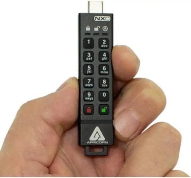 Alt view image 10 of 17 - Apricorn Aegis Secure Key 3 NXC 32GB 256-bit Encrypted FIPS 140-2 Level 3 Validated Secure USB 3.0 Type C Flash Drive, ASK3-NXC-32GB, Black