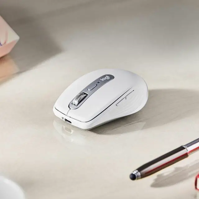 Alt view image 7 of 12 - Logitech MX Anywhere 3S for Business - Wireless Mouse - Darkfield - Wireless - Bluetooth - Rechargeable - Pale Gray - USB Type C - 8000 dpi - Scroll Wheel - 6 Button(s)