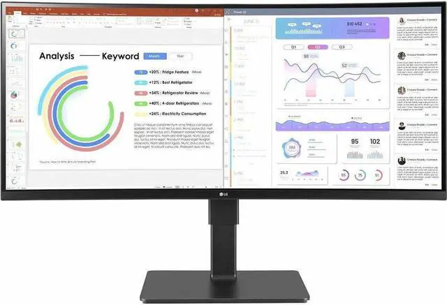 Alt view image 6 of 10 - LG Ultrawide 34BQ77QC-B 34" Webcam WQHD Curved Screen LCD Monitor