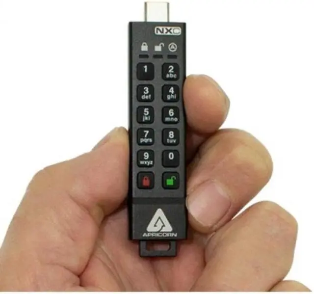 Alt view image 7 of 11 - Apricorn Aegis Secure Key 3 NXC 64GB 256-bit Encrypted FIPS 140-2 Level 3 Validated Secure USB 3.0 Type C Flash Drive, ASK3-NXC-64GB