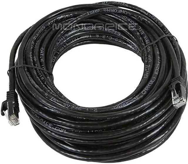Alt view image 8 of 13 - Monoprice Cat6 Ethernet Patch Cable - 50 Feet - Black | Network Internet Cord - RJ45, Stranded, 550Mhz, UTP, Pure Bare Copper Wire, 24AWG - Flexboot Series