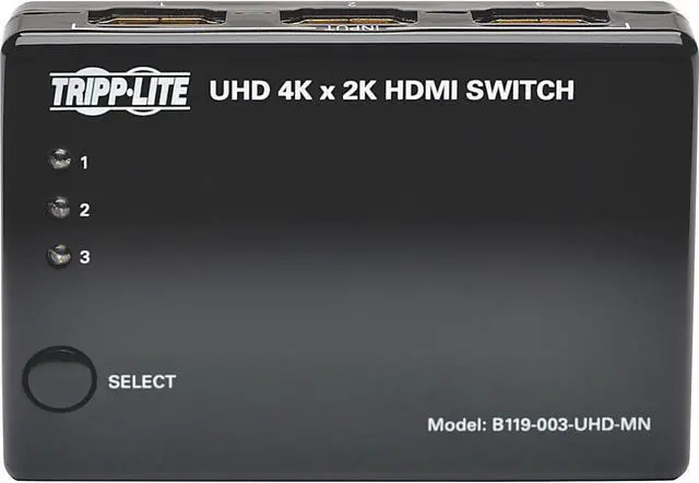 Alt view image 17 of 17 - Tripp Lite 3 Port Hdmi Mini Switch For Video And Audio 4K X 2K Uhd 30 Hz