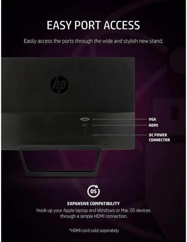Alt view image 20 of 20 - HP Pavilion 22cwa 21.5" Full HD 1920 x 1080 D-Sub HDMI LED Backlight IPS Monitor