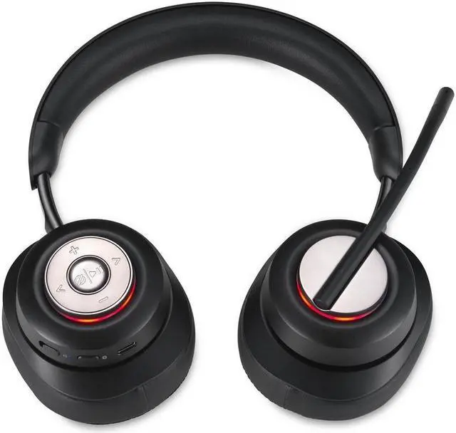 Alt view image 7 of 20 - Kensington H3000 98.4 ft Bluetooth Over-Ear Headset Google Assistant Siri Stereo USB Type C Wireless Bluetooth Black