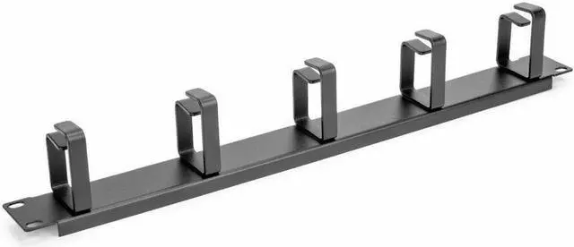 Alt view image 5 of 9 - 1U 19in Metal Rackmount Cable Management Panel - Cable Management Panel - Black - 1 - 1U Rack Height - 19" Panel Width - Cold Rolled Steel
