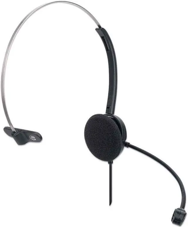 Alt view image 20 of 20 - Manhattan Mono On-Ear USB Headset with Microphone 179867