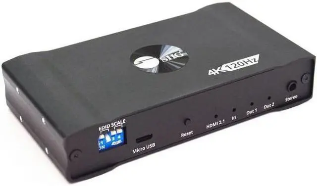 Alt view image 3 of 11 - SIIG 1x2 4K120Hz HDMI Splitter with EDID & Audio Extractor CEH27C11S1