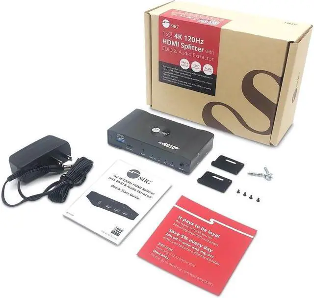 Alt view image 8 of 11 - SIIG 1x2 4K120Hz HDMI Splitter with EDID & Audio Extractor CEH27C11S1
