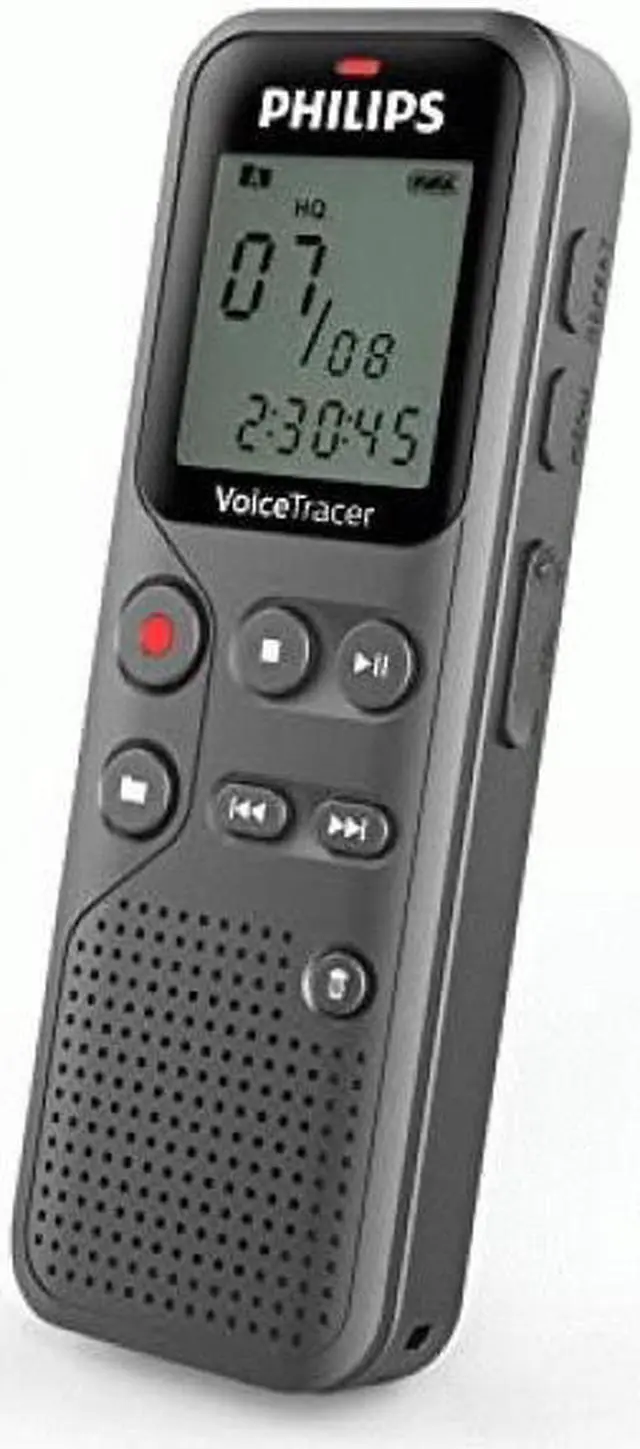 Alt view image 2 of 7 - Philips VoiceTracer Digital Voice Recorder 8GB Black (DVT1120)