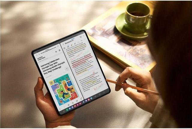 Alt view image 10 of 11 - SAMSUNG Galaxy Z Fold 5 Cell Phone, Factory Unlocked Android Smartphone, 512GB, Big 7.6 Screen for Streaming, Gaming, Dual App View, One-Hand Control, Hands-Free Use, US Version, 2023, Phantom Black