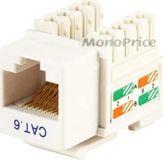 Alt view image 9 of 9 - Monoprice Cat6 Punch Down Keystone Jack - White