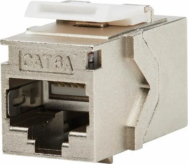 Alt view image 3 of 15 - Tripp Lite Cat6a Shielded Snap-In Coupler (RJ45 F/F), TAA - 1 x RJ-45 Keystone Female - 1 x RJ-45 Keystone Female - Nickel Connector - Gold Contact - Silver - TAA Compliant