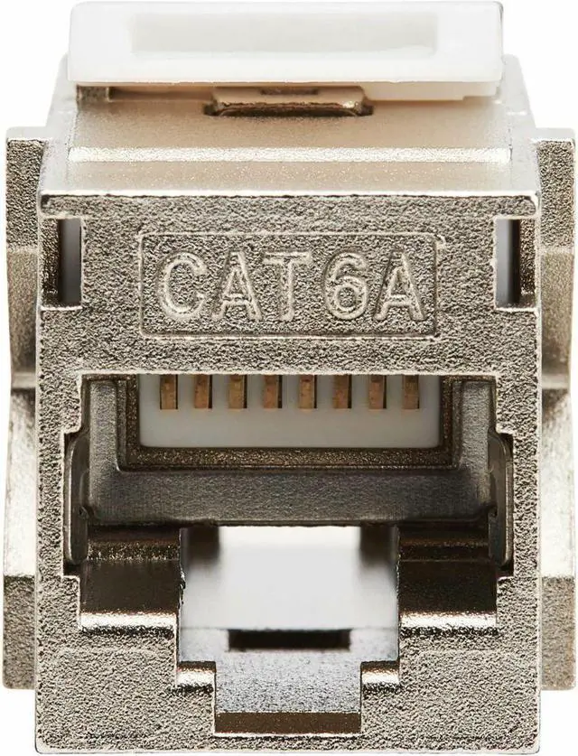 Alt view image 4 of 15 - Tripp Lite Cat6a Shielded Snap-In Coupler (RJ45 F/F), TAA - 1 x RJ-45 Keystone Female - 1 x RJ-45 Keystone Female - Nickel Connector - Gold Contact - Silver - TAA Compliant