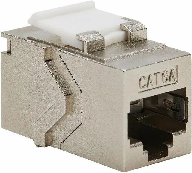 Alt view image 6 of 15 - Tripp Lite Cat6a Shielded Snap-In Coupler (RJ45 F/F), TAA - 1 x RJ-45 Keystone Female - 1 x RJ-45 Keystone Female - Nickel Connector - Gold Contact - Silver - TAA Compliant