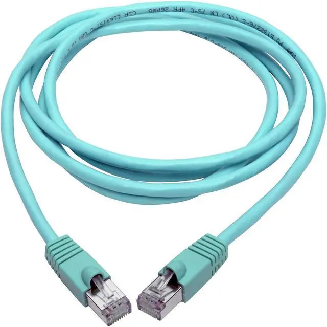 Alt view image 18 of 19 - TRIPP LITE N262-007-AQ CAT6A 10GCERTIFIED SNAGLESS SHIELDED STP NETWORK PATCH CABLE RJ45 MM, POE, AQUA,