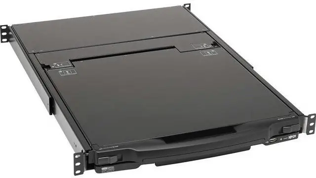 Alt view image 7 of 11 - Tripp Lite by Eaton 8-Port NetDirector DisplayPort KVM Switch Console with 17 in. LCD Dual Rail 1U Rack-Mount TAA B030DP0817D