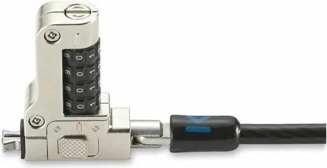 Alt view image 4 of 10 - Kensington Slim N17 2.0 Combination Laptop Lock for Wedge-Shaped Slots - Resettable - 4-wheel - Combination Lock - Carbon Steel - 5.91 ft - For Notebook