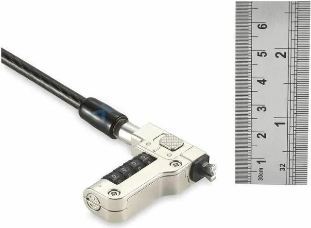 Alt view image 8 of 10 - Kensington Slim N17 2.0 Combination Laptop Lock for Wedge-Shaped Slots - Resettable - 4-wheel - Combination Lock - Carbon Steel - 5.91 ft - For Notebook