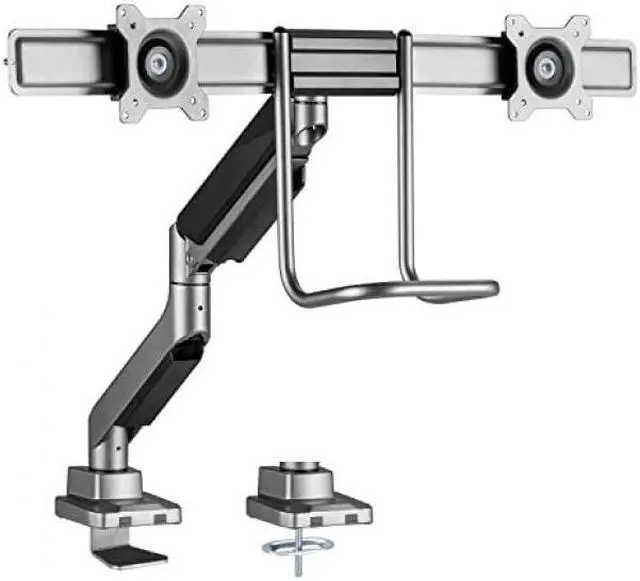 Main image of Amer Pneumatic Dual Monitor Arm With Handlebar Designed for 17"-32" monitors up to 9kg/19.8lbs (per screen) HYDRA2HANDLEBAR
