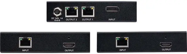 Alt view image 5 of 11 - Tripp Lite B127-002-D2H 12 ft. Displayport To HDMI Over Cat6 Kit, DP Transmitter & Two HDMI Receivers, 4K - 60Hz, TAA, Black