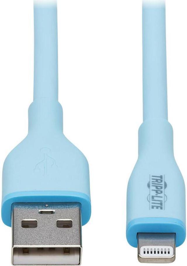 Alt view image 6 of 17 - Tripp Lite Safe-IT USB-A to Lightning Sync/Charge Antibacterial Cable (M/M), Ultra Flexible, MFi Certified, Light Blue, 6 ft. (1.83 m) Modle M100AB-006-S-LB