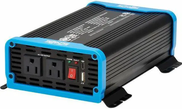 Alt view image 2 of 9 - Tripp Lite 2-Outlet 600W Light-Duty Compact Power Inverter PINV600SW120