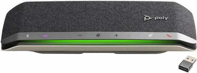 Alt view image 2 of 9 - Poly - Sync 40 Smart Speakerphone (Plantronics) - Flexible Work Spaces - Connect to PC/Mac via Combined USB-A/USB-C Cable and Smartphones via Bluetooth - Works with Teams, Zoom & more,Black