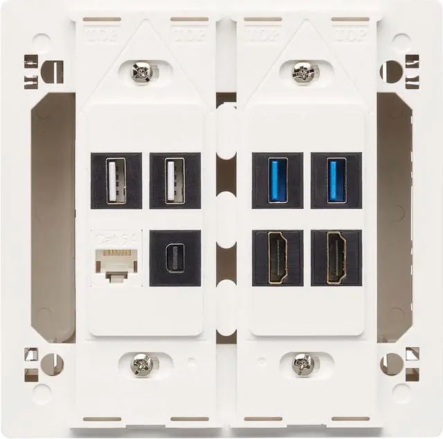 Alt view image 12 of 17 - Tripp Lite Double-Gang Surface-Mount Back Box White TAA N080SMB2WH